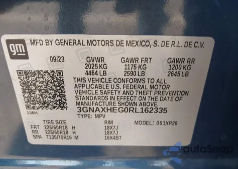 2024 Chevrolet Equinox Fwd Ls from USA, damaged, VIN 3GNAXHEG0RL162335